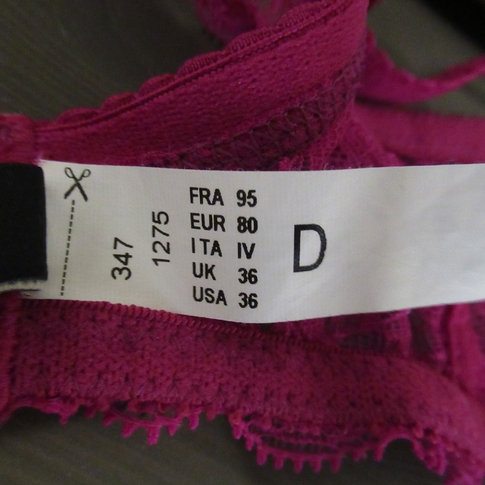 Chantelle Bra 36D Pink Lace Sheer Opera Demi Underwire Back Closure 1275 - Picture 6 of 7